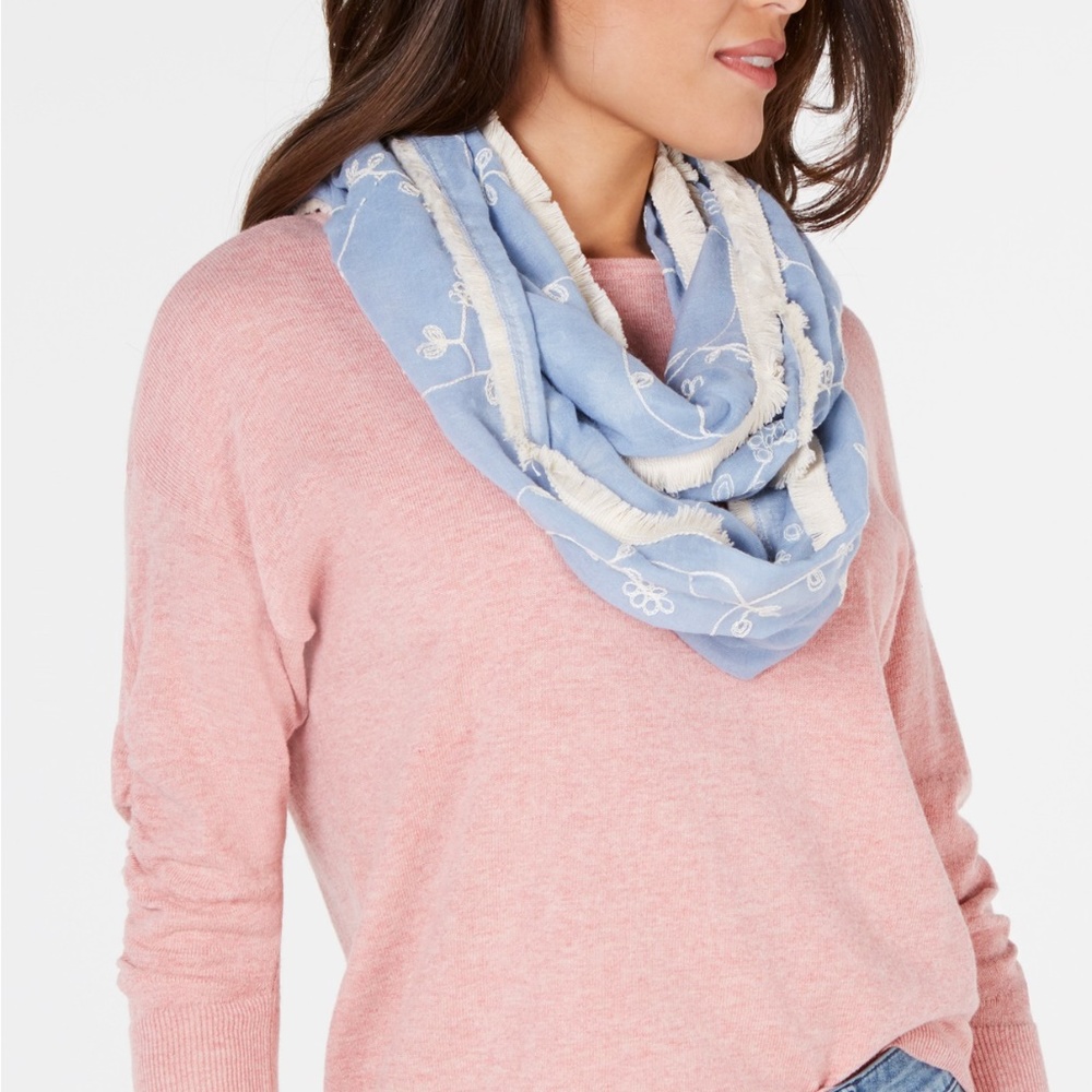 INC Embroidered Spring Loop Infinity Scarf